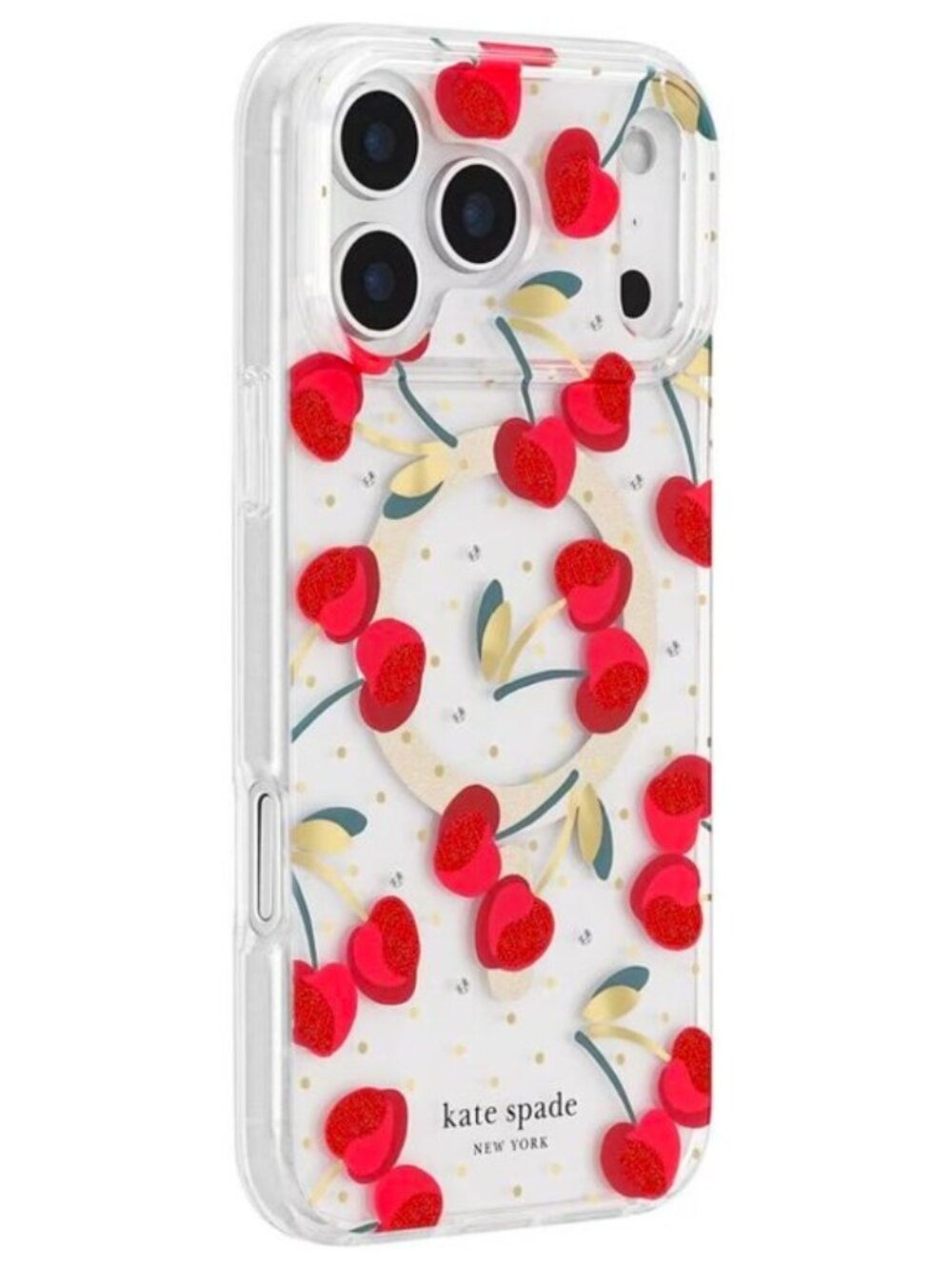 Kate Spade Protective MagSafe Case iPhone 17 Pro Max Cherry Dot NEW